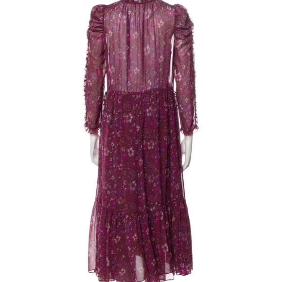 Ulla Johnson Floral Midi Dress in Purple - Picture 2 of 13